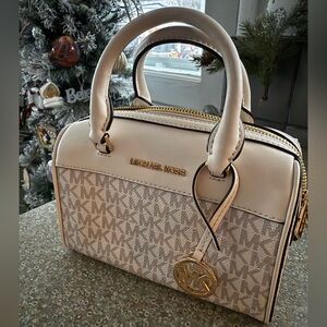 Michael Kors Beige and Cream Satchel